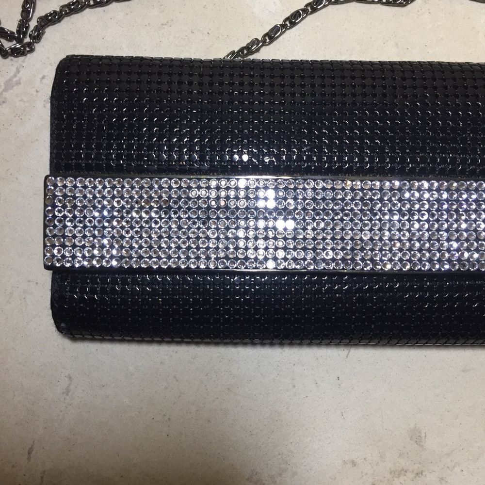 Kate Landry Black & Silver Cross Body Evening Back - Picture 3 of 8